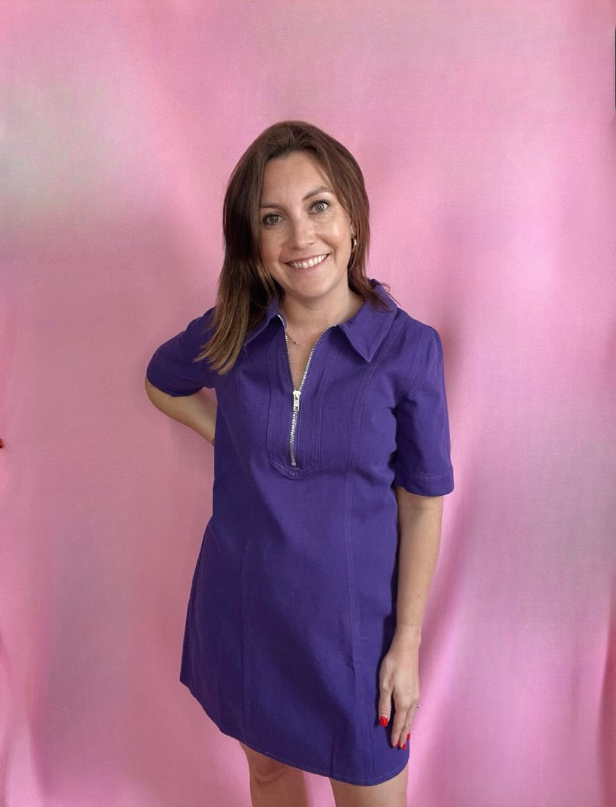 Purple Zipper Dress