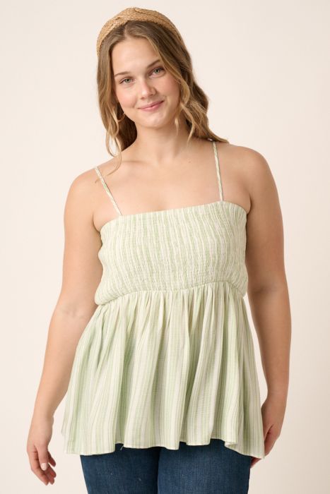 Ivory and Lime Spaghetti Strap Top