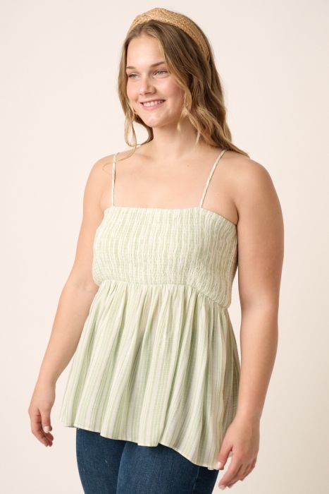 Ivory and Lime Spaghetti Strap Top